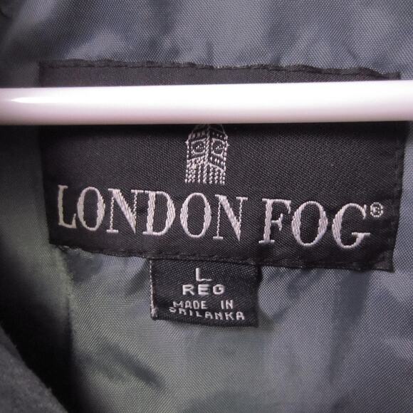 London Fog Jacket Mens Large Blue Gray Full Zip Elastic Waist Raglan Casual - Picture 2 of 7